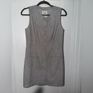 Abercrombie & Fitch Charcoal Button-Front Mini Dress